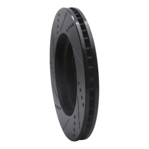 Dodge Caliber Brake Rotor (1) - Front Right - R1 Concepts - Drilled & Slotted - Black - `07-`17